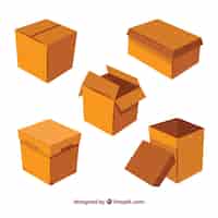 Free vector cardboard boxes collection to shipment
