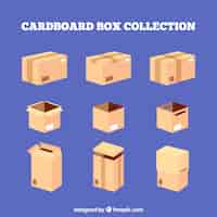 Free vector cardboard boxes collection to shipment