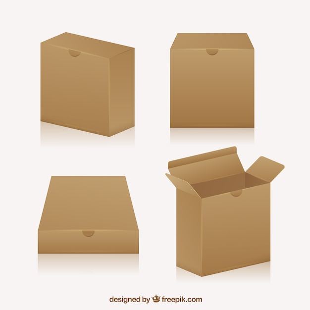 Free vector cardboard boxes collection to shipment