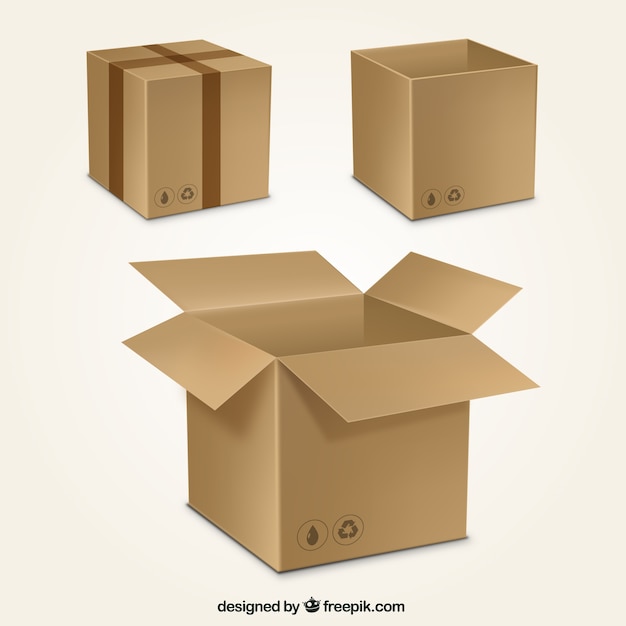 Premium Vector Cardboard Boxes Collection