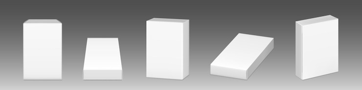 Free Vector cardboard boxes mockup white parcel packages set