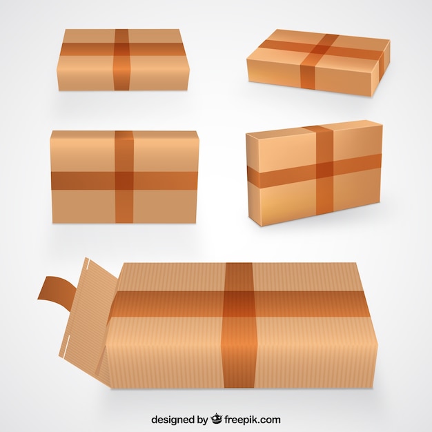 Free vector cardboard boxes