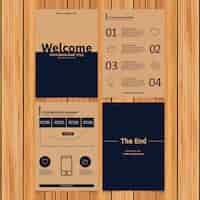 Free vector cardboard business brochure collection