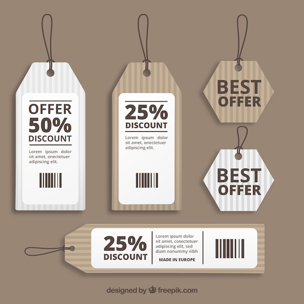 Free vector cardboard sale labels