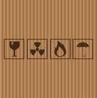 Free vector cardboard symbols, vector illustration