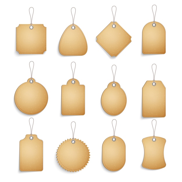 Free vector cardboard tags set