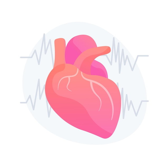 Vettore gratuito ambulatorio cardiologico, reparto ospedaliero. cuore sano, prevenzione cardiovascolare, elemento di design idea industria sanitaria. elettrocardiogramma, ecg. illustrazione della metafora del concetto isolato di vettore