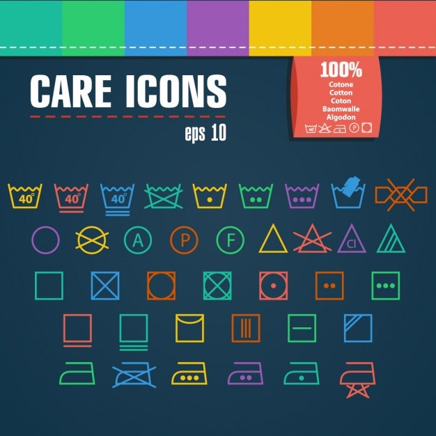 Free vector care icon set