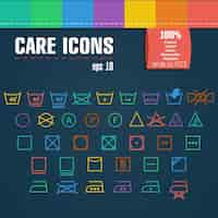 Free vector care icon set