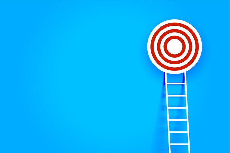Free Vector career ladder concept background with business goal target