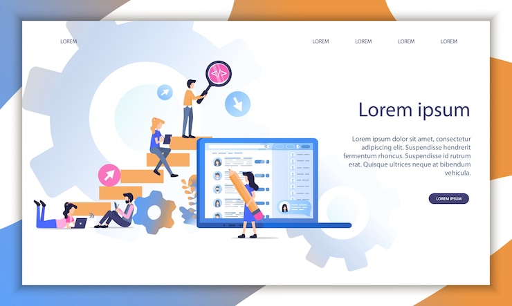 Free Vector career success building teamwork conceptual ladder