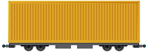 Cargo container of freight train on white background