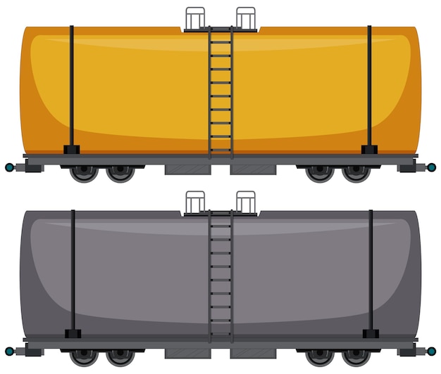 Cargo container of freight train on white background