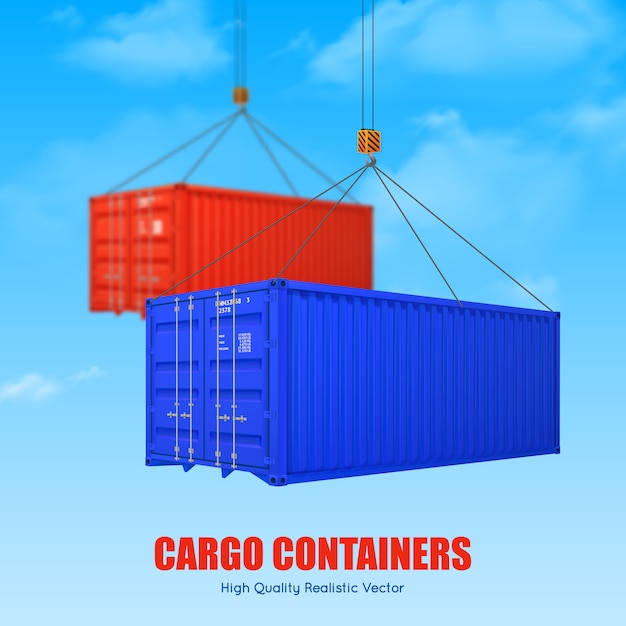 Vettore gratuito cargo container poster