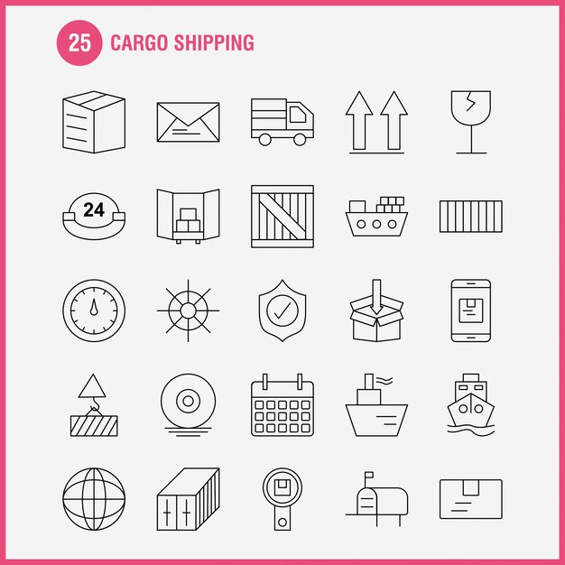 Cargo shipping line icon