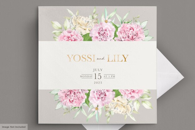 Free vector carnation flowers invitation card