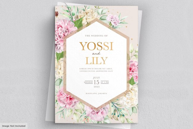 Carnation Flowers Invitation Card