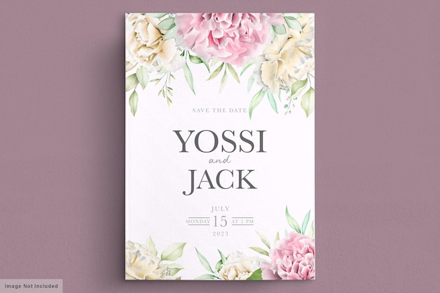 Free vector carnation flowers invitation card