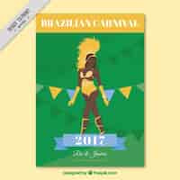 Free vector carnival 2017 brochure with brazilian dancer