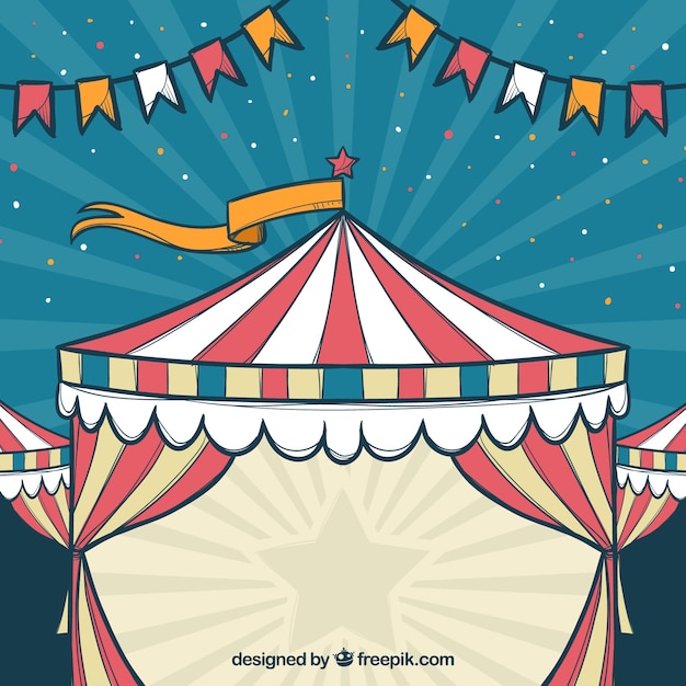 Free vector carnival background design with tent