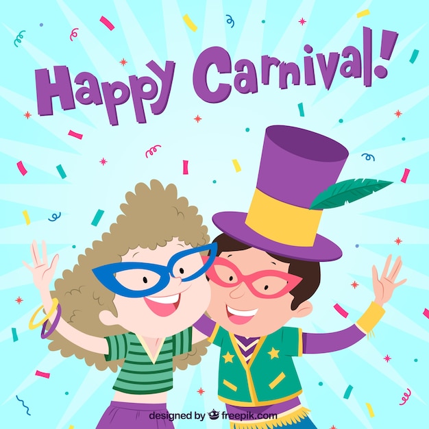 Carnival background with couple