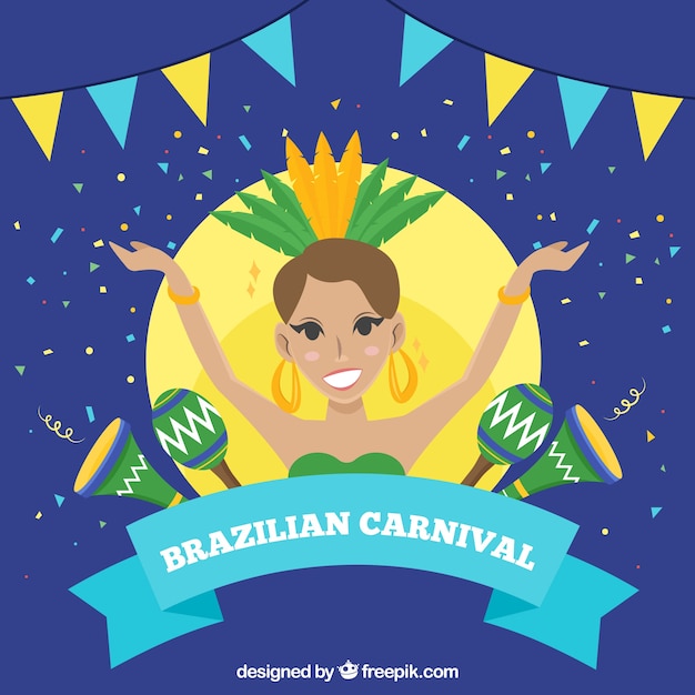 Carnival background with woman