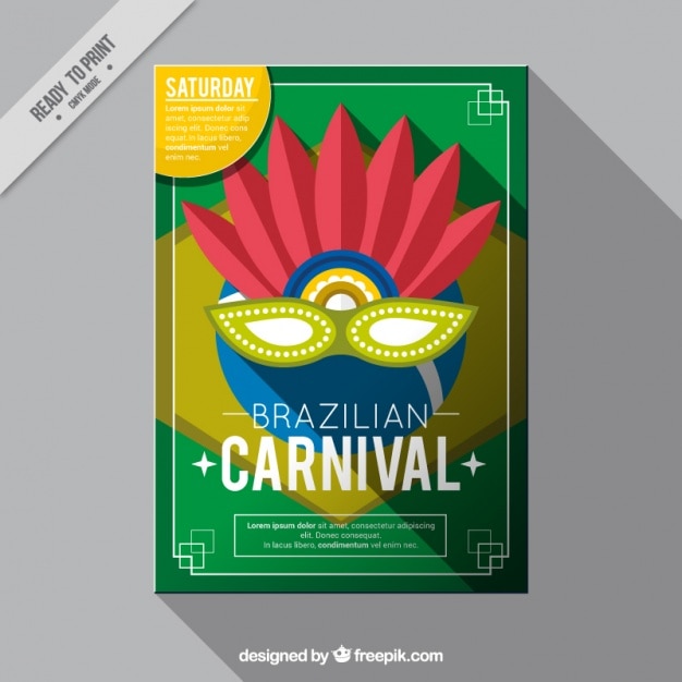 Carnival booklet with masks and feathers