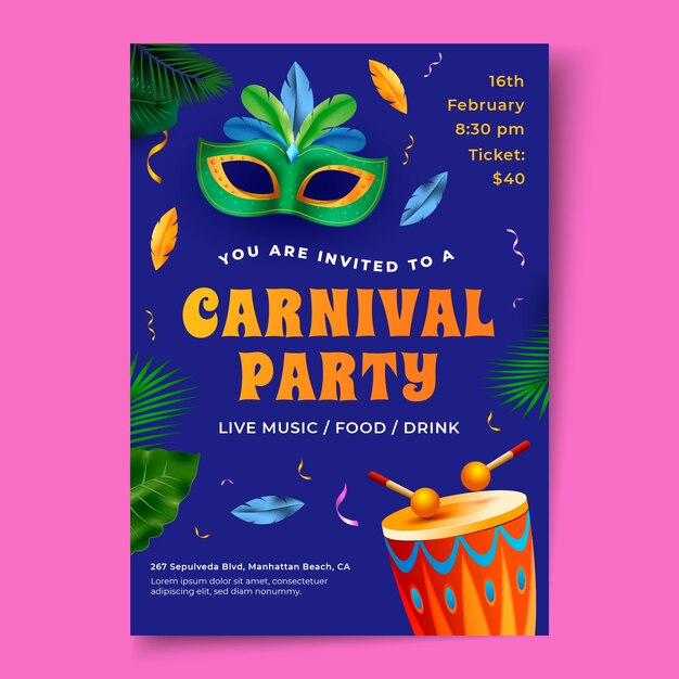 carnival celebration invitation template