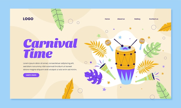 Carnival celebration landing page template