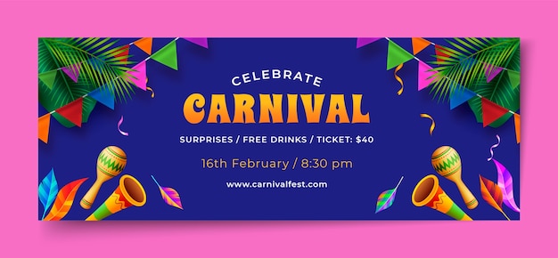 Free vector carnival celebration social media cover template