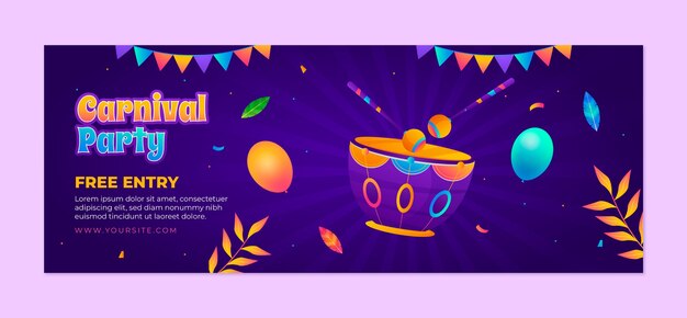 Carnival celebration social media cover template