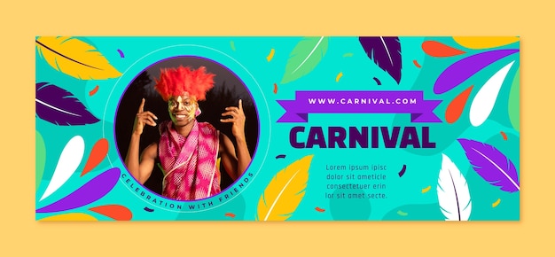 Free vector carnival celebration social media cover template