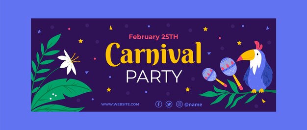 Carnival celebration social media cover template