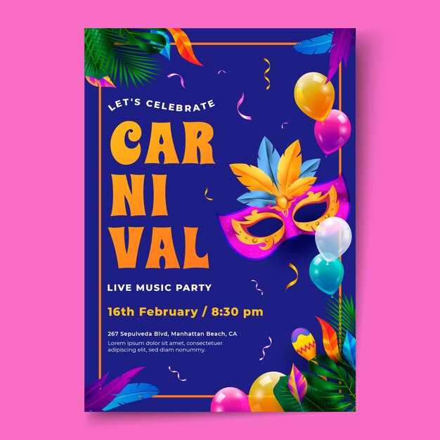 Carnival celebration vertical poster template