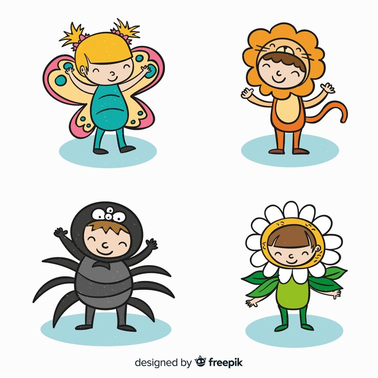 Free Vector carnival characters in costume