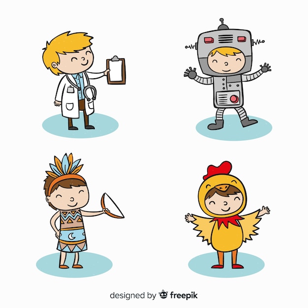 Free vector carnival characters in costume