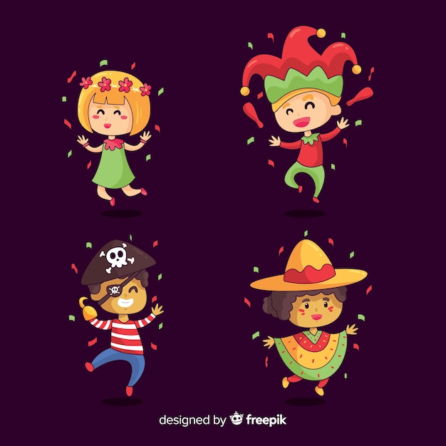 Free vector carnival characters in costume