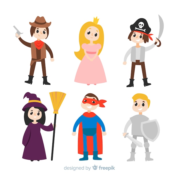 Free vector carnival characters in costume