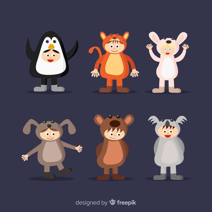 무료 Vector 의상을 입고 카니발 캐릭터