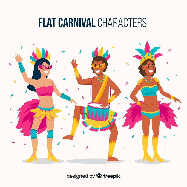 Carnival characters wearing costumes