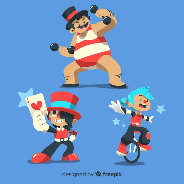 Free vector carnival characters wearing costumes