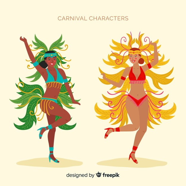 Carnival characters wearing costumes