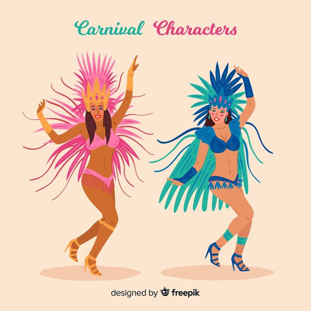 Carnival characters wearing costumes