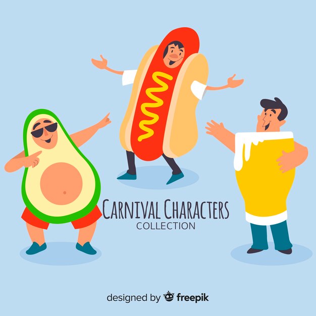 Carnival characters wearing costumes