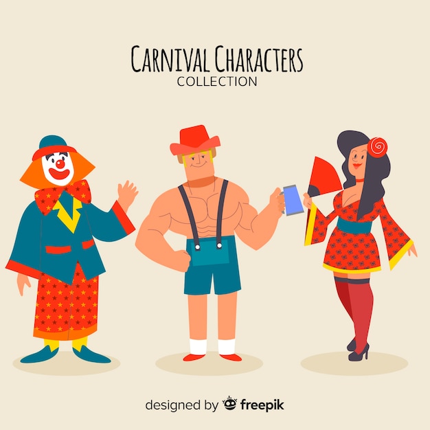 Carnival characters wearing costumes