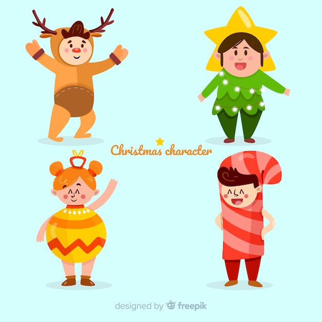 Бесплатное векторное изображение Карнавальные персонажи в костюмах