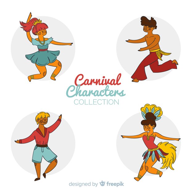 Carnival characters wearing costumes