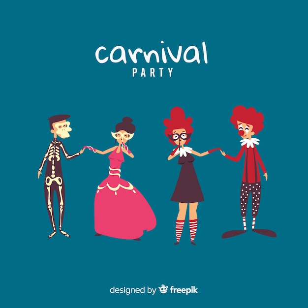 Carnival characters wearing costumes