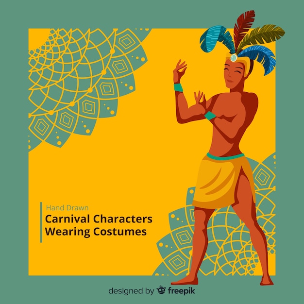 Free vector carnival characters wearing costumes