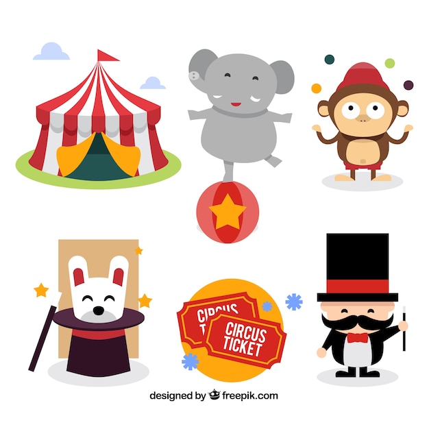 Carnival and circus elements set